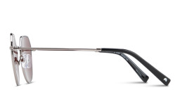 TRICE Logo Irregular Sunglasses in Gunmetal – Product Photo 4