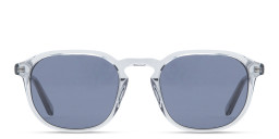 TRICE Logo Square Sunglasses in Transparent Grey/Dark Blue – Product Photo 3