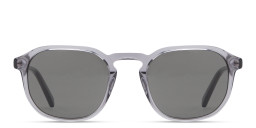 TRICE Logo Square Sunglasses in Transparent Black/Smoke – Product Photo 1