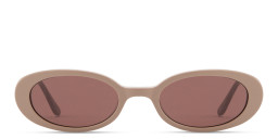 TRICE Logo Oval Sunglasses in Beige – Product Photo 1