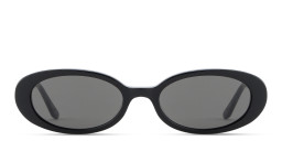 TRICE Logo Oval Sunglasses in Black/Smoke – Product Photo 1