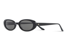 TRICE Logo Oval Sunglasses in Black – Product Photo 2