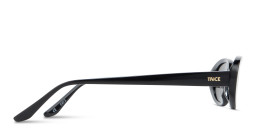 TRICE Logo Oval Sunglasses in Black – Product Photo 3