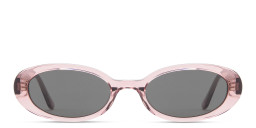 TRICE Logo Oval Sunglasses in Transparent Pink – Product Photo 1