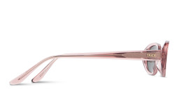 TRICE Logo Oval Sunglasses in Transparent Pink – Product Photo 3