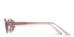 TRICE Logo Oval Sunglasses in Transparent Pink – Product Photo 4