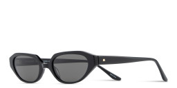 TRICE Logo Irregular Sunglasses in Black – Product Photo 2