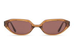 TRICE Logo Irregular Sunglasses in Transparent Brown – Product Photo 1
