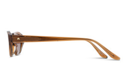 TRICE Logo Irregular Sunglasses in Transparent Brown – Product Photo 4