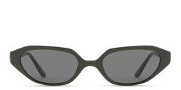 TRICE Logo Irregular Sunglasses in Green/Smoke – Product Photo 3