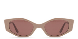 TRICE Logo Irregular Sunglasses in Beige – Product Photo 1