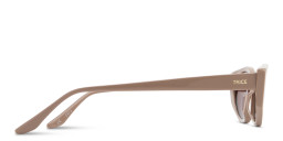 TRICE Logo Irregular Sunglasses in Beige – Product Photo 3