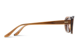 Shop TRICE Logo Rectangle Sunglasses in Transparent Brown online.