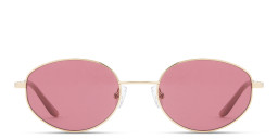 Shop TRICE Engraved Logo Irregular Sunglasses in Gold online.