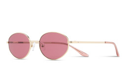 Shop TRICE Engraved Logo Irregular Sunglasses in Gold online.
