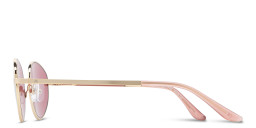 Shop TRICE Engraved Logo Irregular Sunglasses in Gold online.