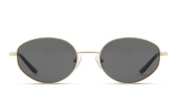 Shop TRICE Engraved Logo Irregular Sunglasses in Gold online.