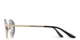 Shop TRICE Engraved Logo Irregular Sunglasses in Gold online.