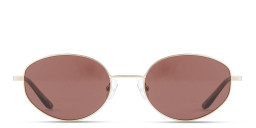 Shop TRICE Engraved Logo Irregular Sunglasses in Gold online.