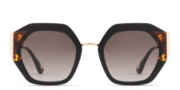 Shop Woodys Ariadna Irregular Sunglasses in Black/Gradient Grey online.