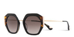 Shop Woodys Ariadna Irregular Sunglasses in Black online.