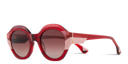 تسوق نظارات شمسية ڤاليريا بإطار دائري ووديز بلون أحمر أونلاين.