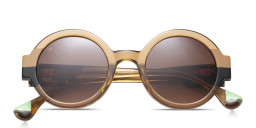 Shop Woodys Winnie Round Sunglasses in Brown online.