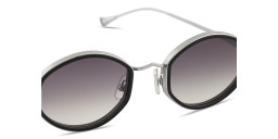 Eyepetizer Naomi Unisex Oval Sunglasses in Silver Black – Product Photo 4