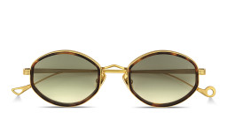 Shop Eyepetizer Naomi Unisex Oval Sunglasses in Havana Gold online.