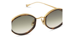 Shop Eyepetizer Naomi Unisex Oval Sunglasses in Havana Gold online.
