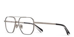 Shop ALL SAINTS Felix Wide Pilot Eyeglasses in Black & Silver online.