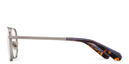 Shop ALL SAINTS Felix Wide Pilot Eyeglasses in Silver online.