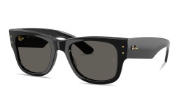 Shop Ray-Ban Mega Wayfarer Blacked Out Collection Unisex Square Sunglasses in Black online.
