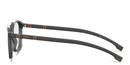 Shop Hugo Boss Logo Signature Square Eyeglasses in Transparent Grey online.