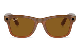 Ray-Ban Meta Wayfarer Unisex Square Sunglasses in Shiny Caramel  /Brown – Product Photo 4