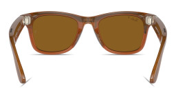 Ray-Ban Meta Wayfarer Unisex Square Sunglasses in Shiny Caramel – Product Photo 4