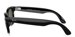 Ray-Ban Meta Wayfarer Unisex Square Sunglasses in Shiny Black – Product Photo 3