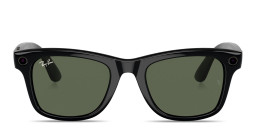 Shop Ray-Ban Meta Wayfarer Unisex Square Sunglasses in Shiny Black/G 15 Green online.