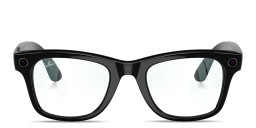 Shop Ray-Ban Meta Wayfarer Unisex Square Eyeglasses in Shiny Black online.