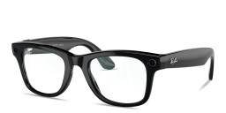 Shop Ray-Ban Meta Wayfarer Unisex Square Eyeglasses in Shiny Black online.