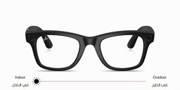 Ray-Ban Meta Wayfarer Unisex Square Sunglasses in Matte Black/Transitions Green – Product Photo 4