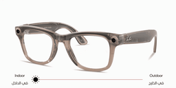 Ray-Ban Meta Wayfarer Unisex Square Sunglasses in Shiny Warm Stone – Product Photo 2