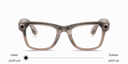 Shop Ray-Ban Meta Wayfarer Unisex Square Sunglasses in Shiny Warm Stone/Transitions Watermelon Red online.