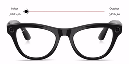 Shop Ray-Ban Meta Skyler Unisex Cat-Eye Sunglasses in Shiny Black online.