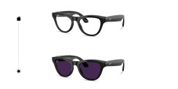 Shop Ray-Ban Meta Skyler Unisex Cat-Eye Sunglasses in Shiny Black online.