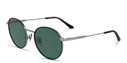 Calvin Klein Engraved Logo Unisex Round Sunglasses in Black & Silver – Product Photo 2