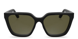Shop Calvin Klein Logo Lettering Rectangle Sunglasses in Black online.