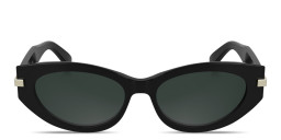 Calvin Klein Logo Lettering Cat-Eye Sunglasses in Black/Solid Grey – Product Photo 1