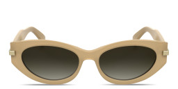 Calvin Klein Logo Lettering Cat-Eye Sunglasses in Beige – Product Photo 1