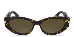 Calvin Klein Logo Lettering Cat-Eye Sunglasses in Tortoise – Product Photo 1